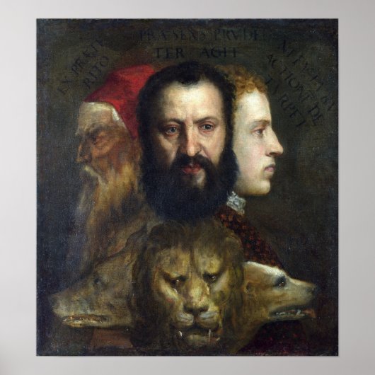 Poster Allégorie de la Prudence - Titien - c1566 (Devant)