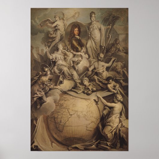 Poster Allégorie de Philippe II Duc d'Orléans, 1718 (Devant)