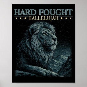 Poster Alléluia durement combattu verset biblique chrétie