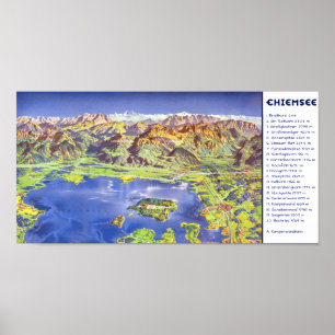 Poster " Allemagne : 2021/aujourd - Chiemsee Panorama Tas