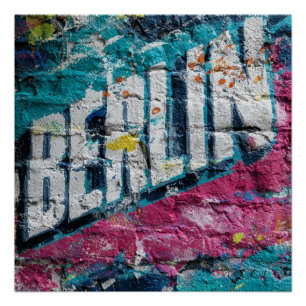 Poster Allemagne Berlin Rue Vandalisme Vintage