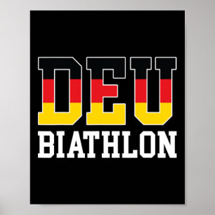 Poster Allemagne Drapeau Biathloniste - Allemand Deu Biat