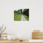 Poster Allemagne, Thuringe, chemin en forêt (Cuisine)