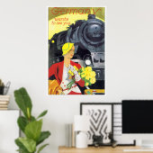 Poster Allemagne Vintage voyage par train (Bureau à domicile)