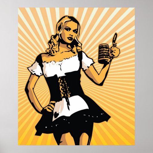 Poster allemand de la fille Bierfest (Devant)