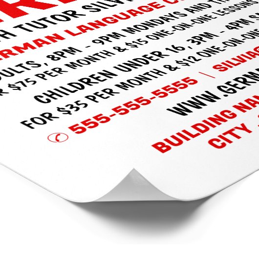 Poster Allemand Drapeau Conception, Allemand Cours de Lan (Coin)