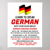 Poster Allemand Drapeau Conception, Allemand Cours de Lan (Devant)