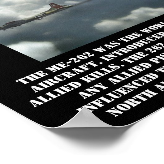 Poster Allemand Messerschmitt ME-262 Jet - Seconde Guerre (Coin)