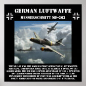 Poster Allemand Messerschmitt ME-262 Jet - Seconde Guerre (Devant)