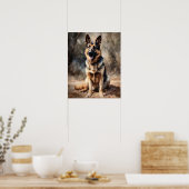 Poster allemand Shepherd Chien Art Imprimer Poster (Cuisine)