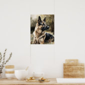 Poster allemand Shepherd Chien Art Imprimer Poster (Cuisine)