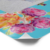 Poster Allemand Spitz Pomeranian Chien Rose Imprimer Post (Coin)