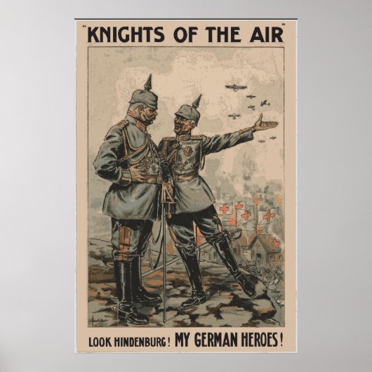 Poster allemand WW1 Knights of the Air (Devant)