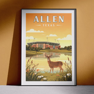 Poster Allen Texas vintage