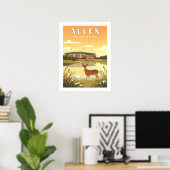 Poster Allen Texas vintage (Bureau à domicile)
