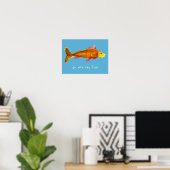Poster Aller avec le flux mignon poisson rouge (Bureau à domicile)