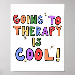 Poster Aller en Thérapie Est Cool Santé Mentale Psycholog
