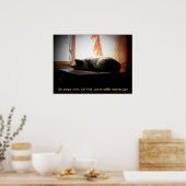 Poster Aller vers le soleil - Chat couché (Cuisine)