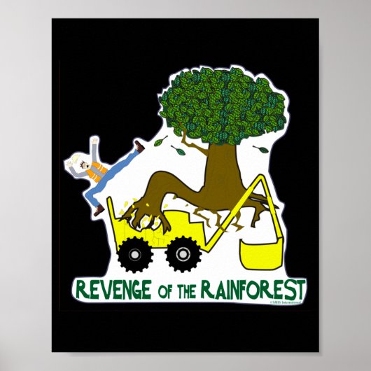 Poster Aller Vert Réduire Réutiliser Recycler Forêt Pluvi (Devant)