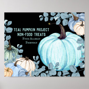 Poster Allergie alimentaire Friendly Turquoise Citrouille