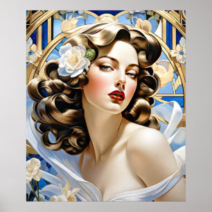 Poster Allesia de peinture Art Nouveau style Mucha