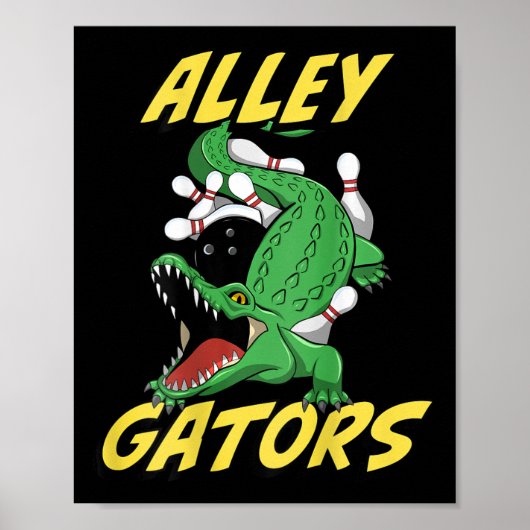 Poster Alley Gators Bowling Team Byckside Print Alligator (Devant)