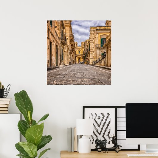 Poster Alley Historique Vieille Ville Sicile Italie (Bureau à domicile)