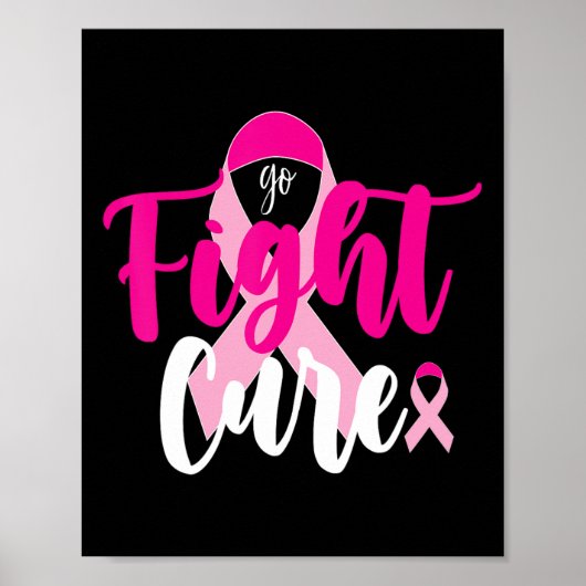 Poster Allez combattre Cure Rose Ruban Sensibilisation au (Devant)