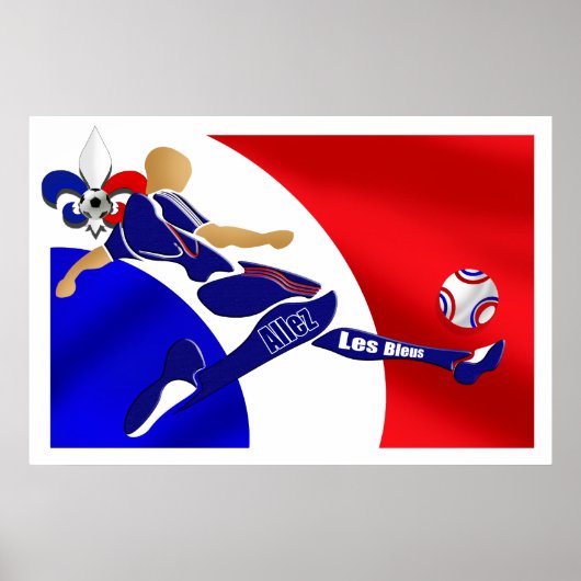 Poster Allez Les Bleus French Football (Devant)