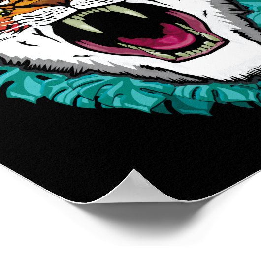 Poster Allez les obtenir - Tiger Face Design graphique (Coin)