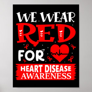 Poster Allez Rouge Américaine Sensibilisation aux Maladie