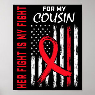 Poster Allez Rouge Sa Lutte Cousine Maladie Cardiaque Sen