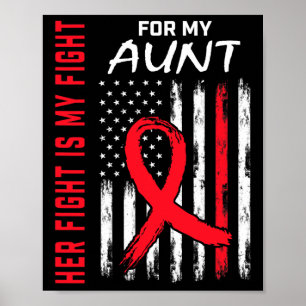 Poster Allez Rouge Son Combat Tante Maladie Cardiaque Sen