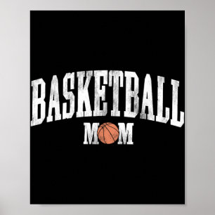 Poster Allez-y ! Basketball Maman Jour de jeu Sports amus