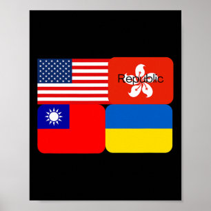 Poster Alliance de la liberté États-Unis Hong Kong Républ