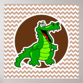 Poster Alligator ; Brown Chevron (Devant)