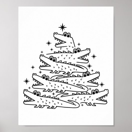 Poster Alligator Christmas Tree Swea (Devant)