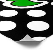 Poster Alligator sur les Pois noirs et blancs (Coin)