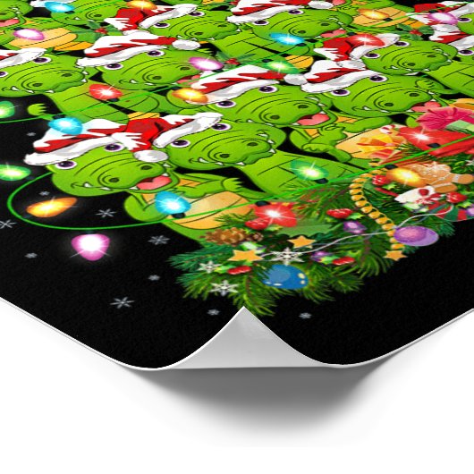 Poster Alligator Xmas Tree Lighting Père Noël Alligator C (Coin)