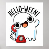 Poster Allo-ween Funny Ghost Pun (Devant)