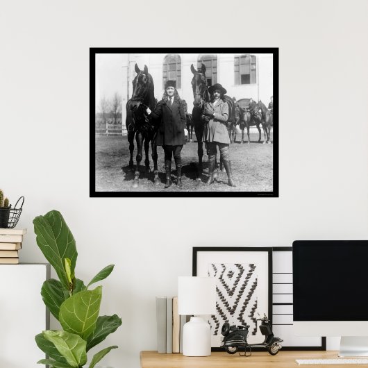 Poster Allons à cheval équitation 1921 (Bureau à domicile)