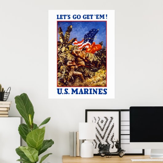 Poster Allons chercher Em ! Marines (Bureau à domicile)
