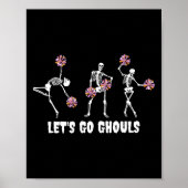 Poster Allons Ghouls Squelette Pom-pom girl Halloween Che (Devant)