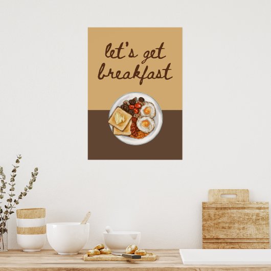 Poster Allons prendre le petit-déjeuner (Cuisine)