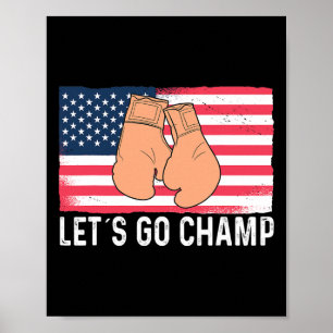 Poster Allons-y Champ Kickboxing Boxe Sports Combattant