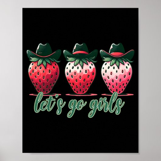 Poster Allons-y les filles Fête de Bachelorette Fraises F (Devant)