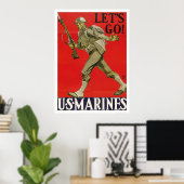 Poster Allons-y ! Marines des États-Unis. (Bureau à domicile)