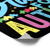 Poster Allumer la Sensibilisation sur l'autisme bleue T-S (Coin)