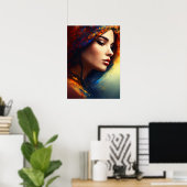 Poster "Allure de gauche : Pose de charme d'une dame capt (Bureau à domicile)