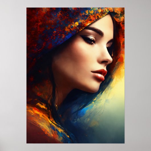 Poster "Allure de gauche : Pose de charme d'une dame capt (Devant)